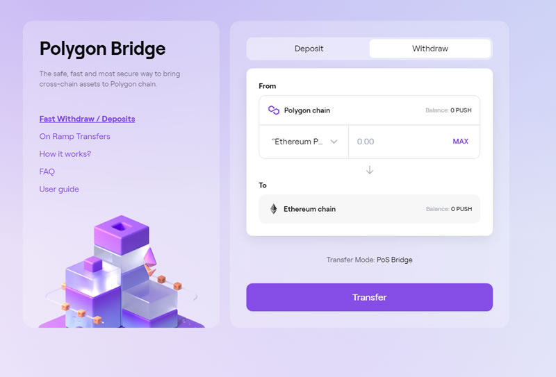 Bridge ETH from Polygon Network to Ethereum Network